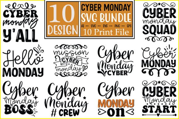 Cyber Monday SVG Design Bundle Vol-2: Graphics for Crafts & Local Brands