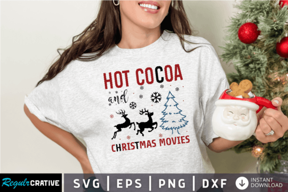 Hot Cocoa and Christmas Movies SVG: Crafts & Graphics