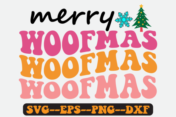 Merry Woofmas Christmas Quote Retro Svg: Graphics for Crafts & Seasonal Branding